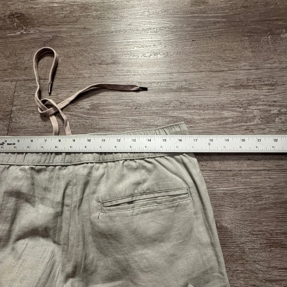 Vintage Mossimo Pants Mens Medium Gray Linen Blend Drawstring Summer Beach 33x30